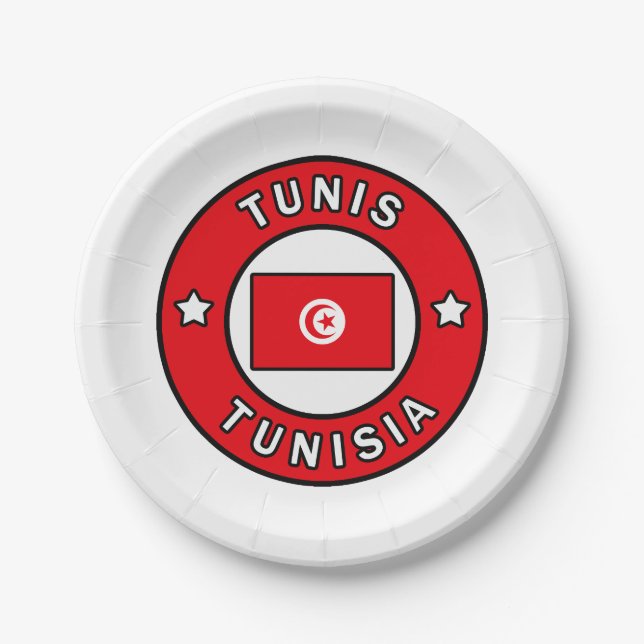 Tunis Tunisia Paper Plate (Front)