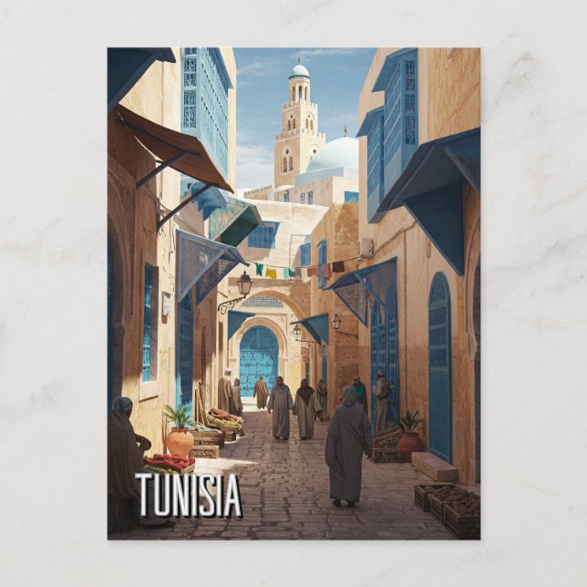 Tunis Tunisia Travel Medina Postcard (Front)