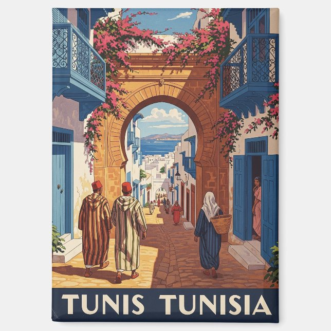 Tunis Tunisia Travel Medina Postcard Magnet (Front)