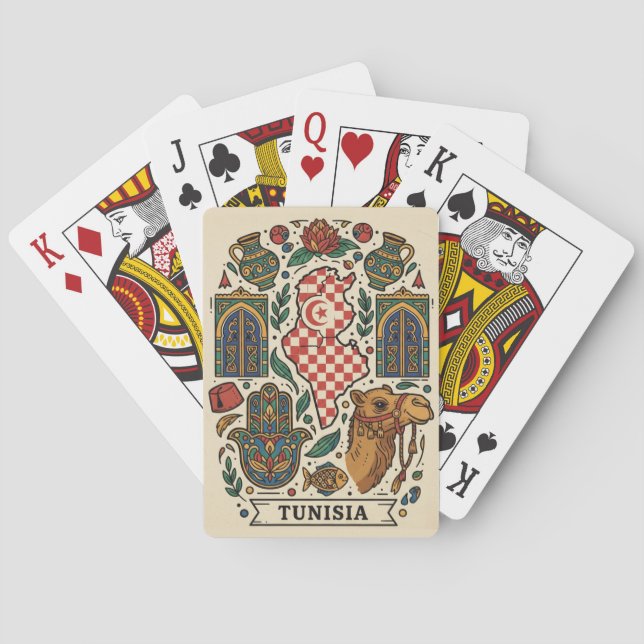 Tunis Tunisia Travel Playing Cards (Back)