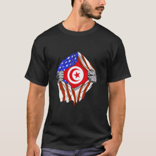Tunisia America USA Chest Tunisian Pride Tunisian T-Shirt