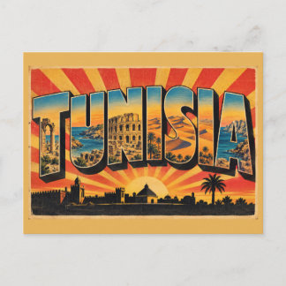 Tunisia Amphitheatre Dunes Coast Vintage Travel Postcard