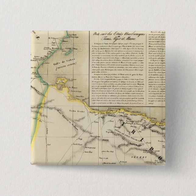 Tunisia and Libya 2 Inch Square Button (Front)