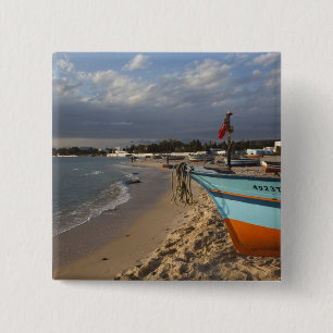 Tunisia, Cap Bon, Hammamet, waterfront, 2 Inch Square Button