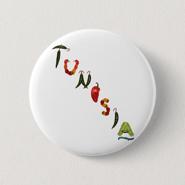 Tunisia Chili Peppers 2 Inch Round Button (Front)