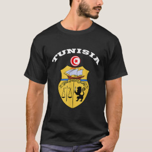 Tunisia Coat of arms Tee Flag souvenir Tunis