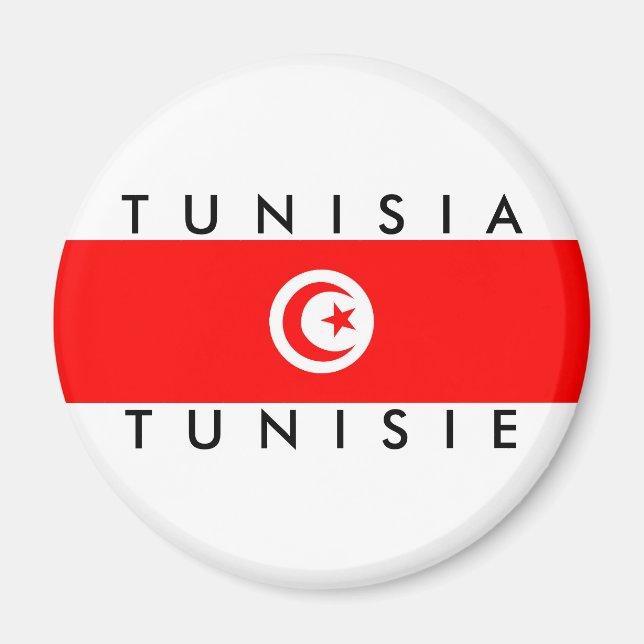 tunisia country flag name text symbol tunisie magnet (Front)