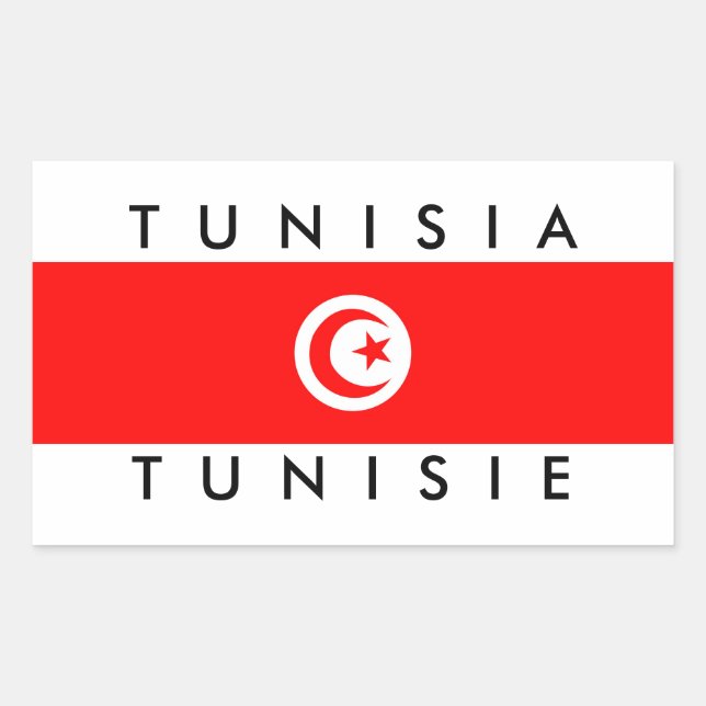 tunisia country flag name text symbol tunisie sticker (Front)
