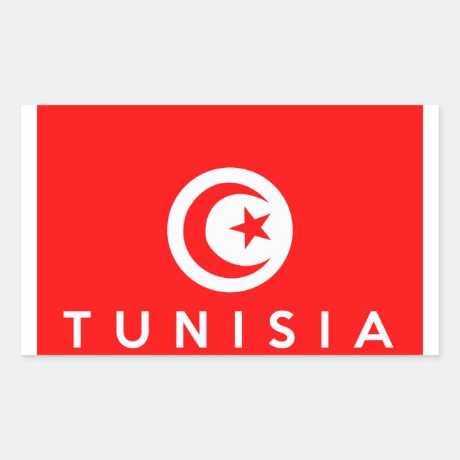 tunisia country flag symbol name text sticker (Front)