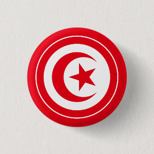 tunisia flag  1 inch round button
