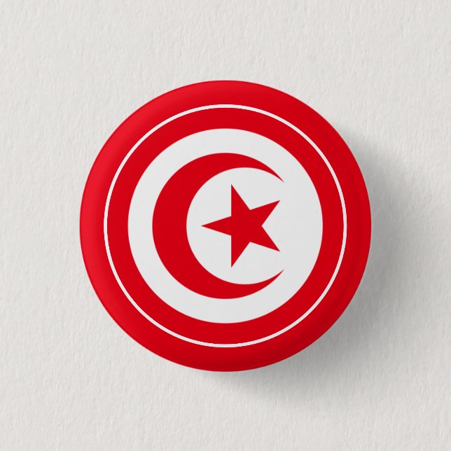 tunisia flag  1 inch round button (Front)