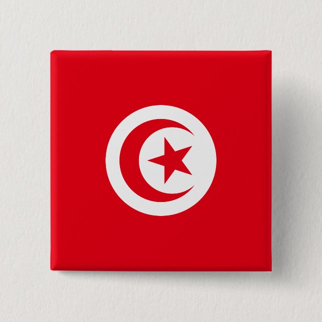 Tunisia Flag 2 Inch Square Button (Front)