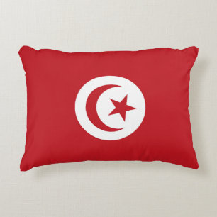 Tunisia flag accent pillow
