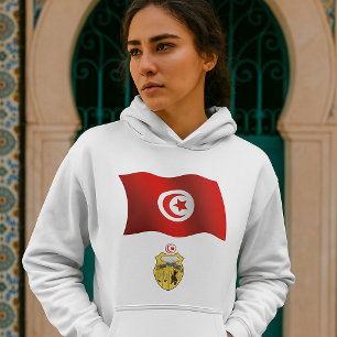 Tunisia Flag and Coat of Arms Patriotic Tunisian  Hoodie