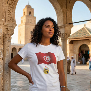 Tunisia Flag and Coat of Arms Patriotic Tunisian T-Shirt