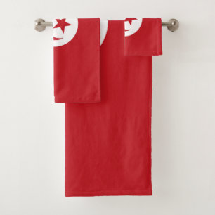 Tunisia flag bath towel set