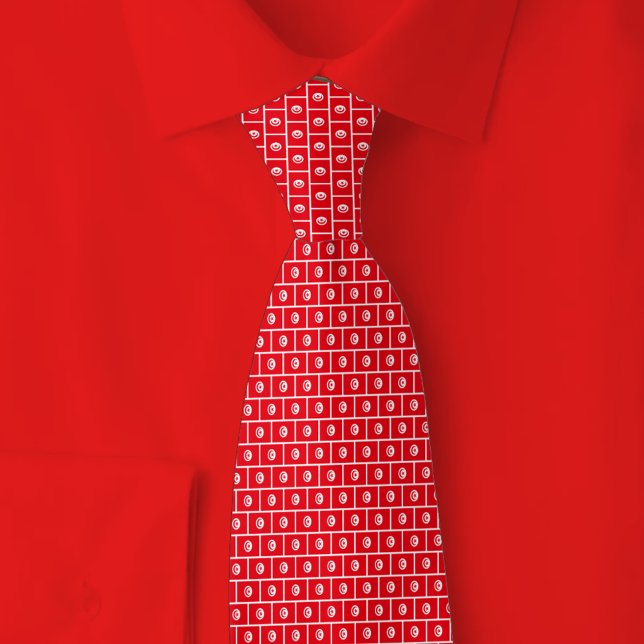 Tunisia Flag Brick Pattern Tie (Creator Uploaded)