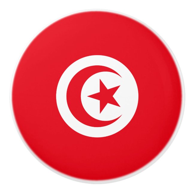 Tunisia Flag Ceramic Knob (Front)