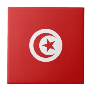 Tunisia Flag Ceramic Tile