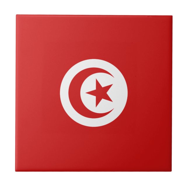 Tunisia Flag Ceramic Tile (Front)