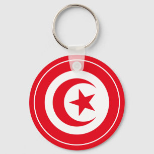 tunisia flag classic round sticker keychain