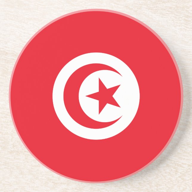 Tunisia Flag Coaster (Front)