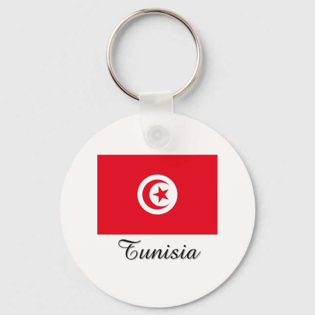 Tunisia Flag Design Keychain (Front)