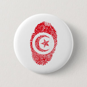 Tunisia Flag Fingerprint Country Pride 2 Inch Round Button