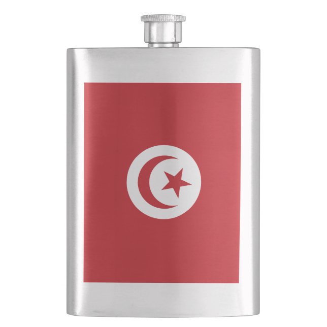 Tunisia flag hip flask (Front)
