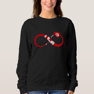 Tunisia Flag Infinity Heart Tunisian Roots Tunisia Sweatshirt