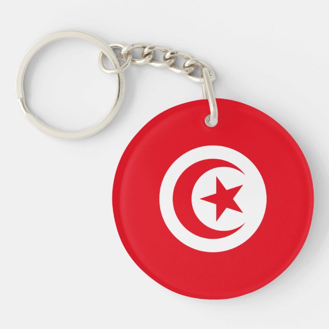 Tunisia Flag Keychain (Front)