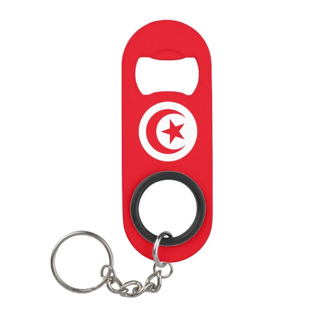 Tunisia Flag Keychain Bottle Opener (Front)