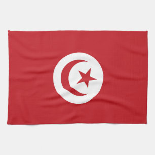 Tunisia flag kitchen towel