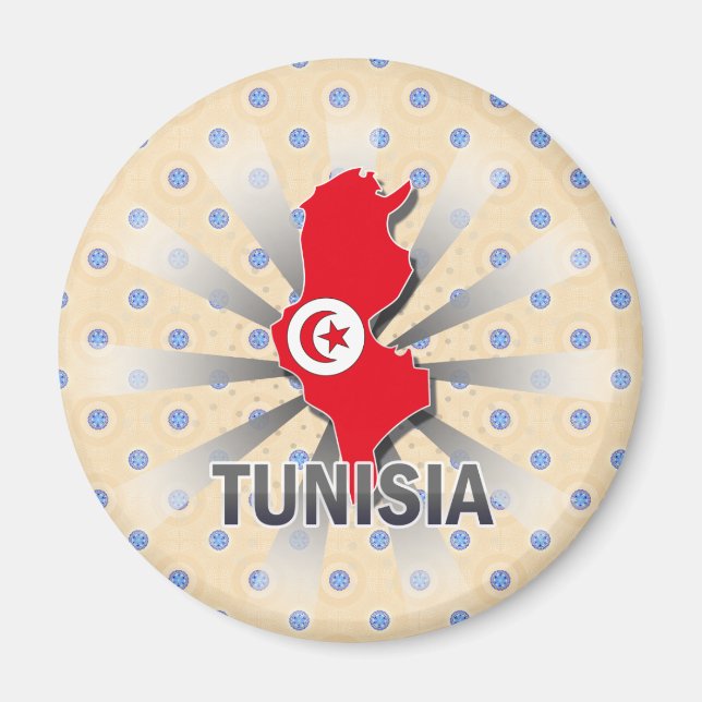 Tunisia Flag Map 2.0 Magnet (Front)
