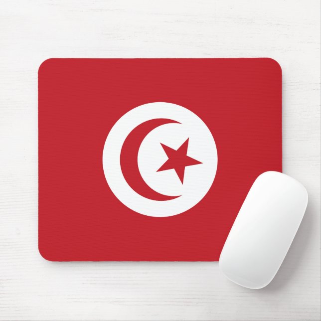 Tunisia flag mouse pad (With Mouse)