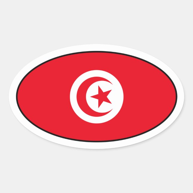 Tunisia Flag Oval Sticker (Front)