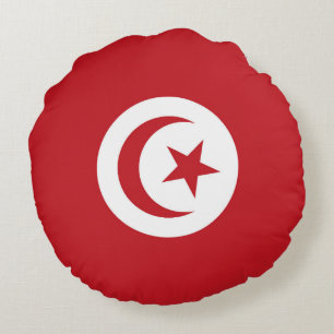 Tunisia flag round pillow
