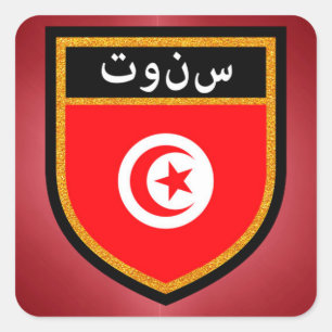 Tunisia Flag Square Sticker
