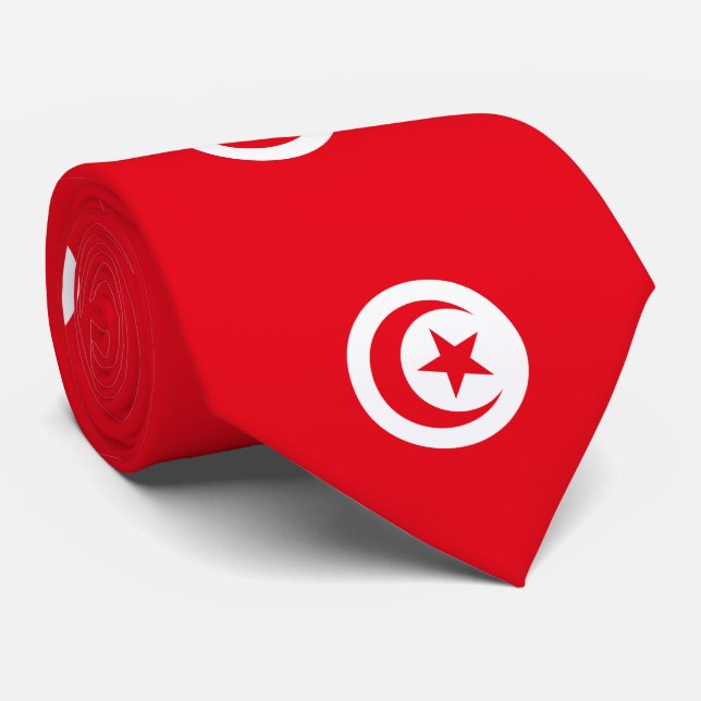 Tunisia Flag Tie (Rolled)