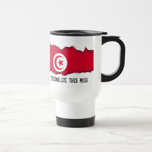 Tunisia Flag Travel Mug (Right)