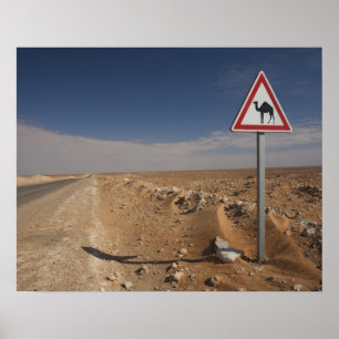Tunisia, Ksour Area, Ksar Ghilane, Oil Pipeline Poster