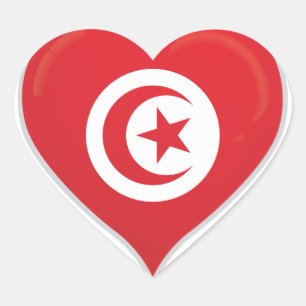 Tunisia love flag pride heart sticker