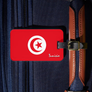 Tunisia Luggage Tags, patriotic Tunisian Flag Tag