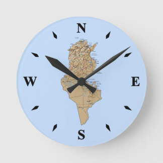 Tunisia Map Clock