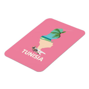 Tunisia Map travel poster Magnet
