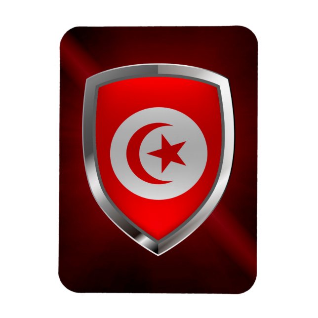 Tunisia  Metallic Emblem Magnet (Vertical)