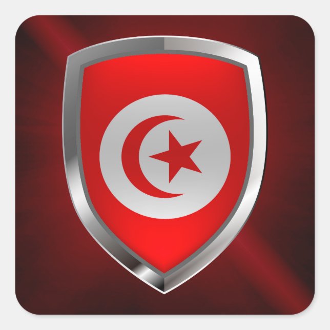 Tunisia  Metallic Emblem Square Sticker (Front)