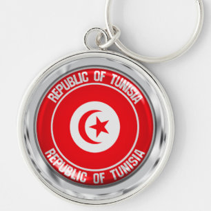 Tunisia Round Emblem Keychain