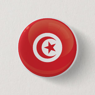 Tunisia Round Icon Flag 1 Inch Round Button