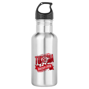 Tunisia Soccer 2026 Soccer Bold Country Typography 532 Ml Water Bottle